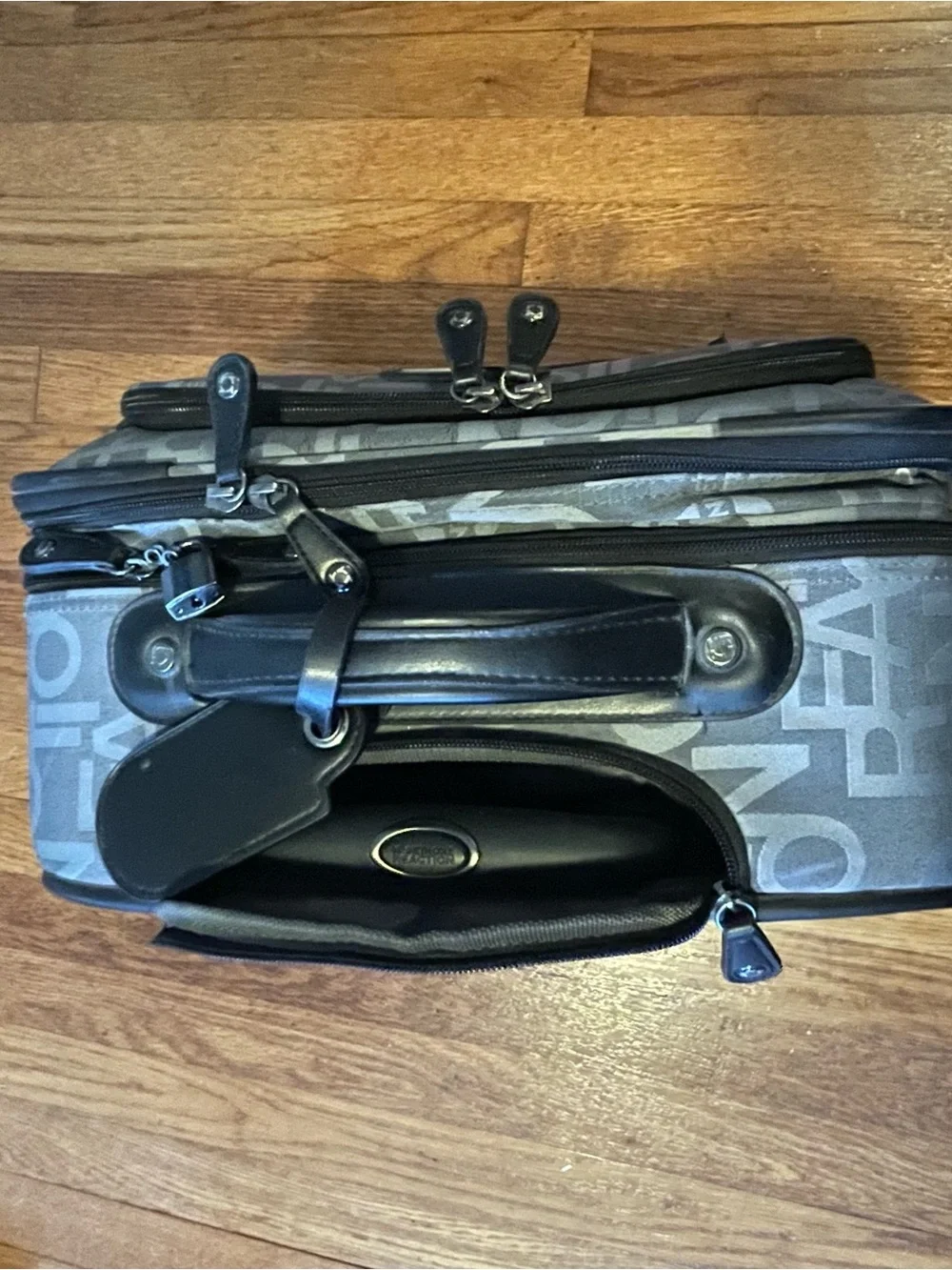 Kenneth Cole Gray Logo-Print Rolling Briefcase